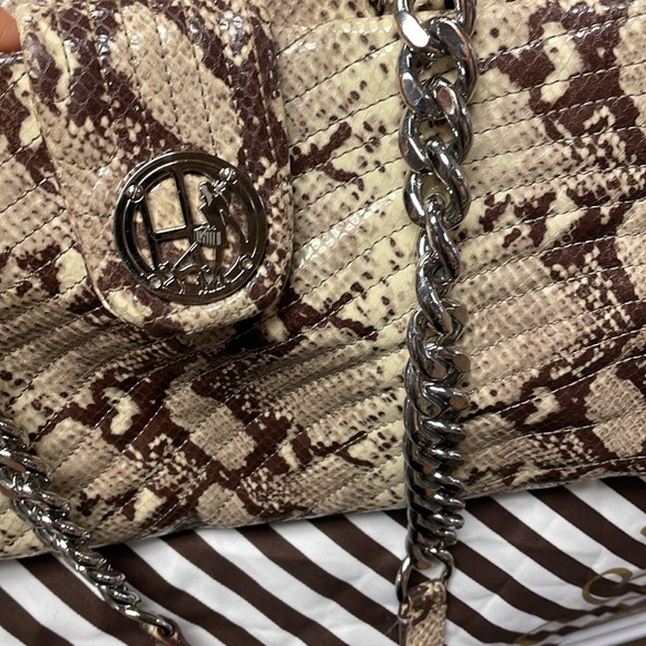Henri Bendel Snakeskin Print Chain Strap Shoulder Bag - Picture 7 of 14